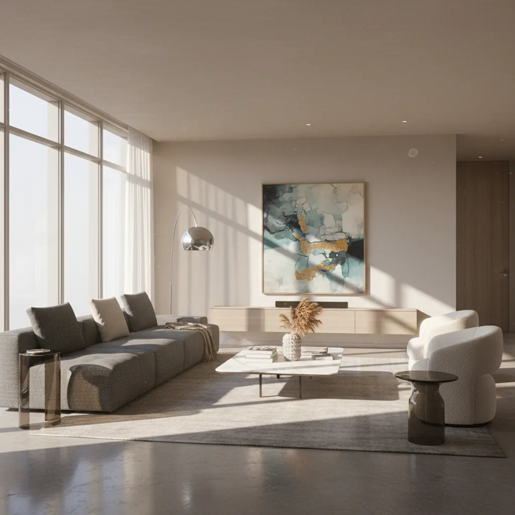 interior scene showing detailed global illumination and reflections in high resolution render