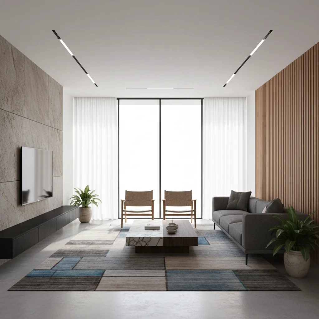 Render 3D del interior de una casa pareada moderna