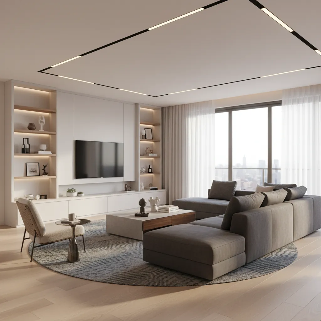 Interior 3D render demonstrating natural camera angle similar to architectural photography