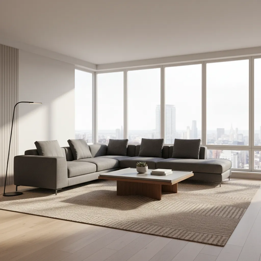 3D visualization of a living room created with a room designer tool