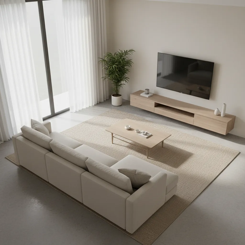 3D home layout visualization with furniture arrangement in design software