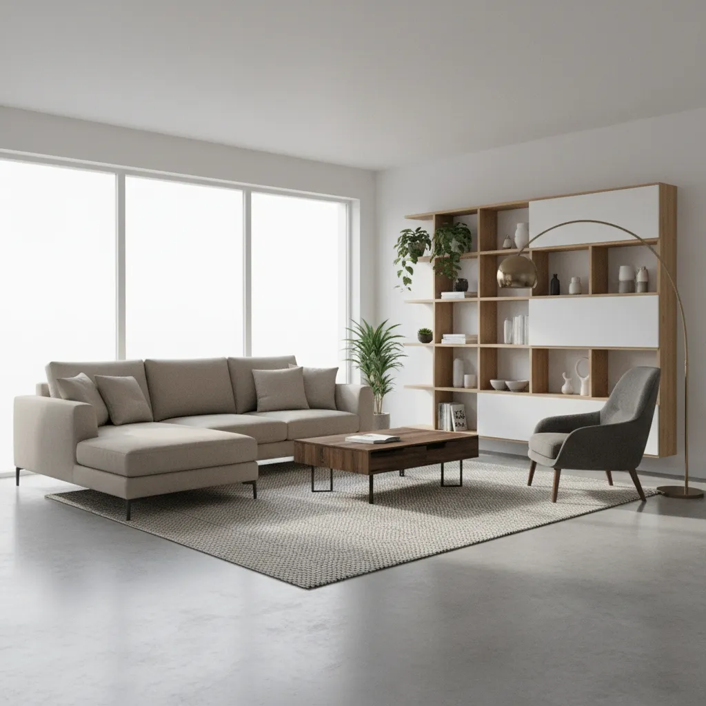 3D room layout showing furniture placement inside home design software