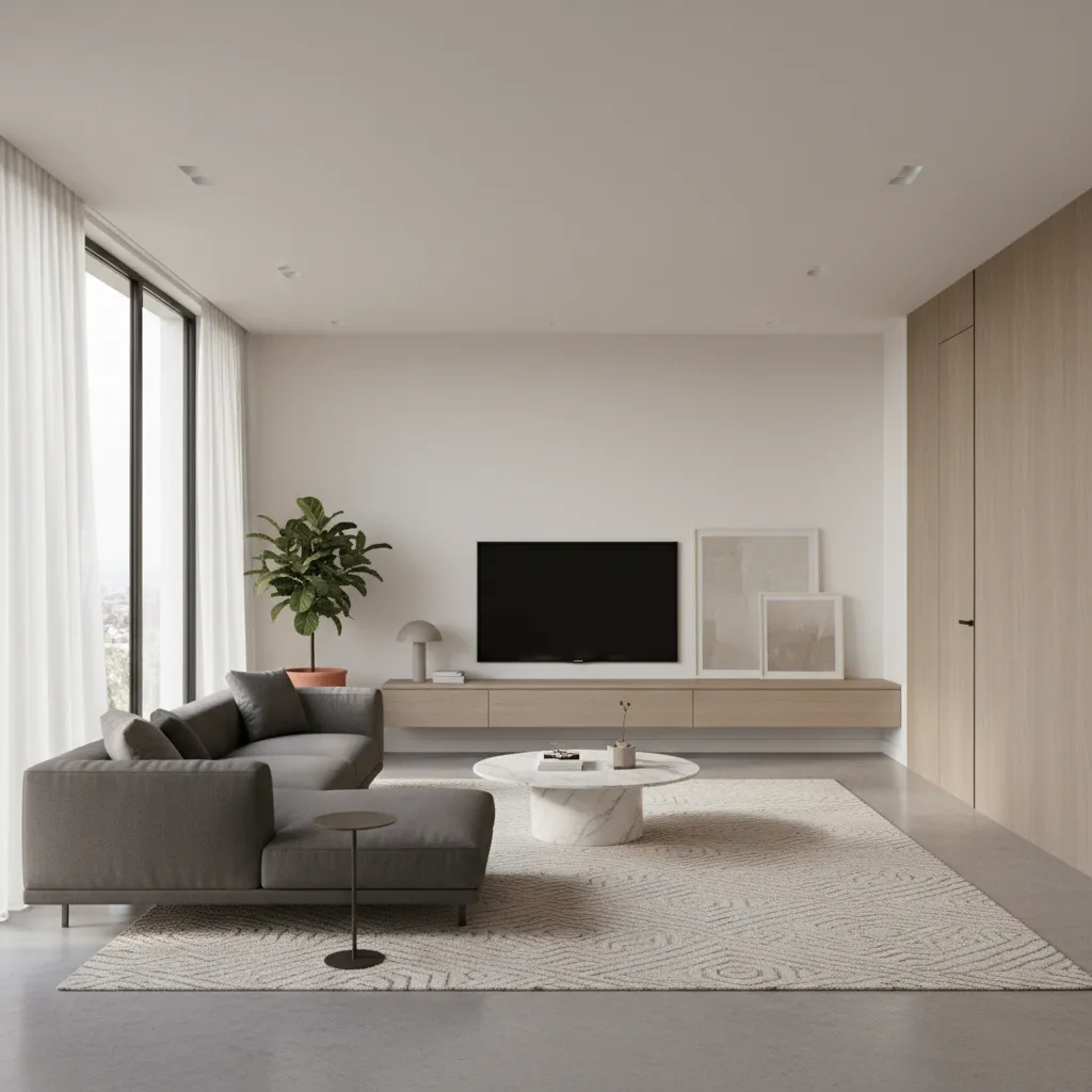3D preview of living room generated from floor plan design software