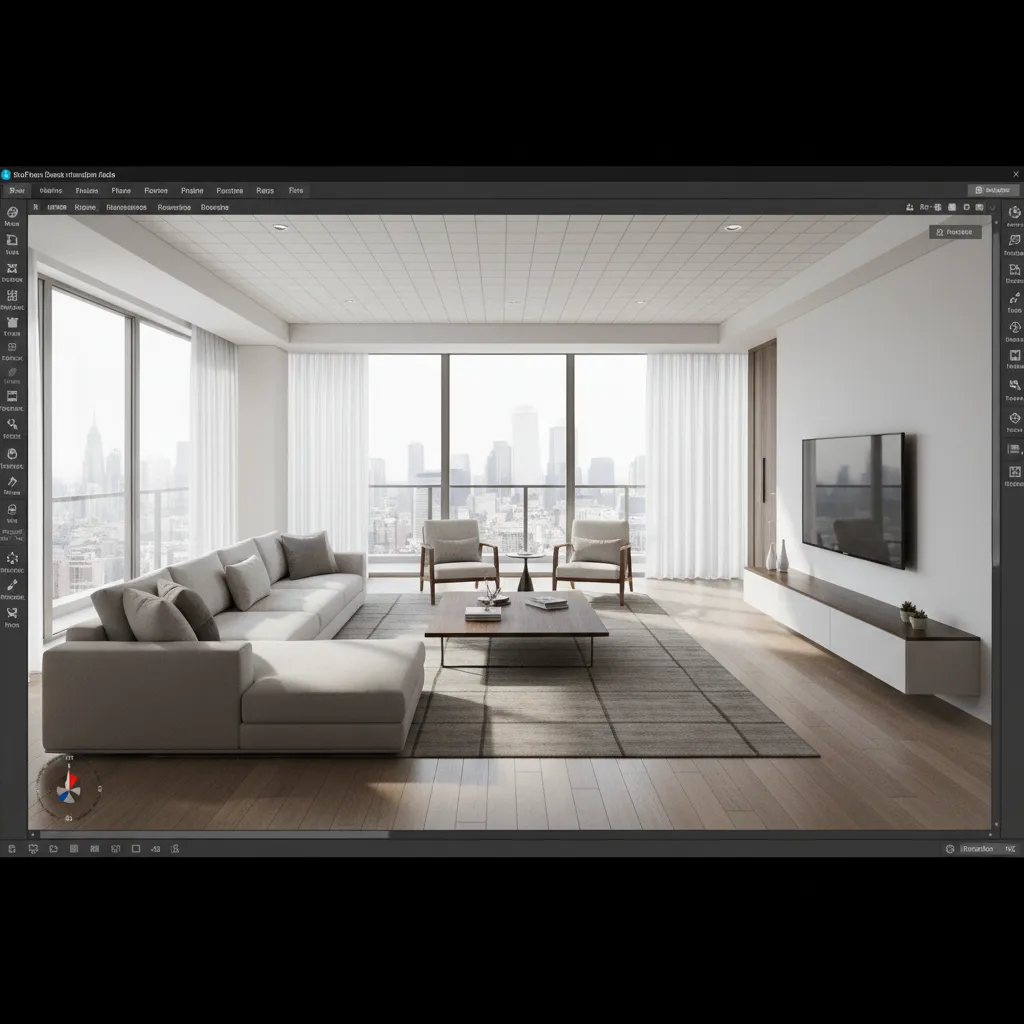 3D room layout planning interface with furniture placement