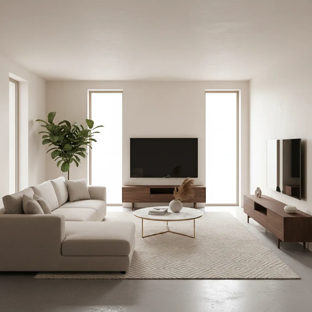 3D visualization generated from a digital floor plan showing furniture arrangement