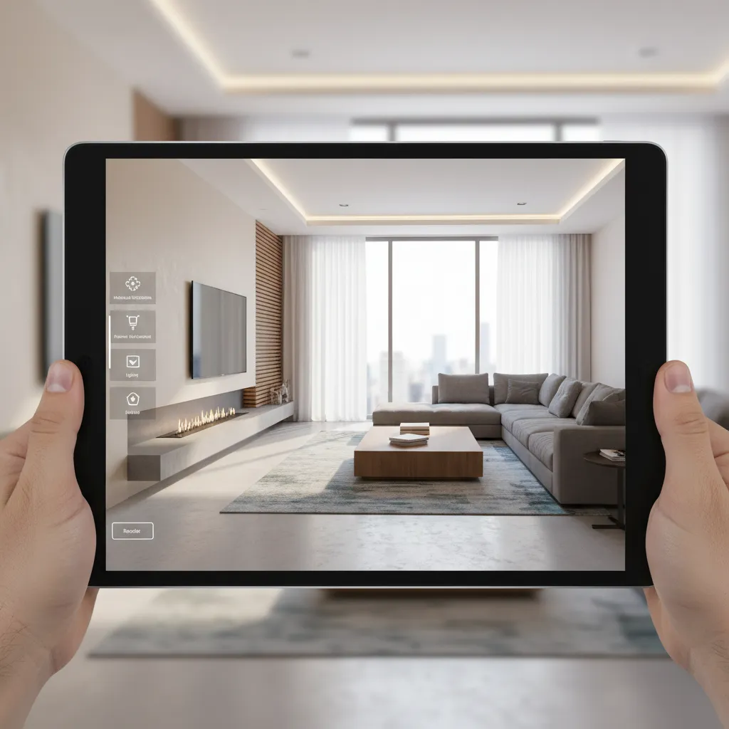 Visualisasi ruangan 3D dari aplikasi desain rumah