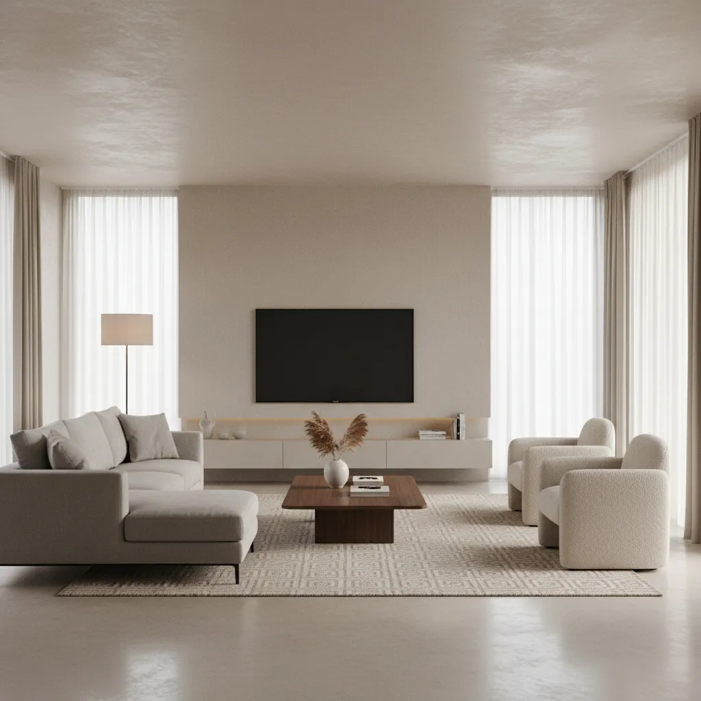 3D visualization of a living room created using home design software
