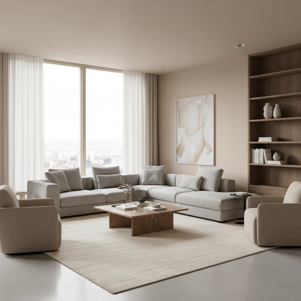 3D visualization of a living room created using floor design software