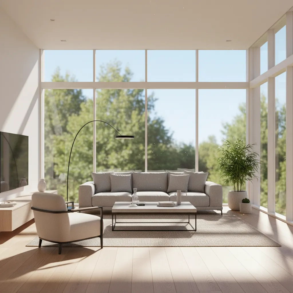 3D visualization of a living room created using home design software