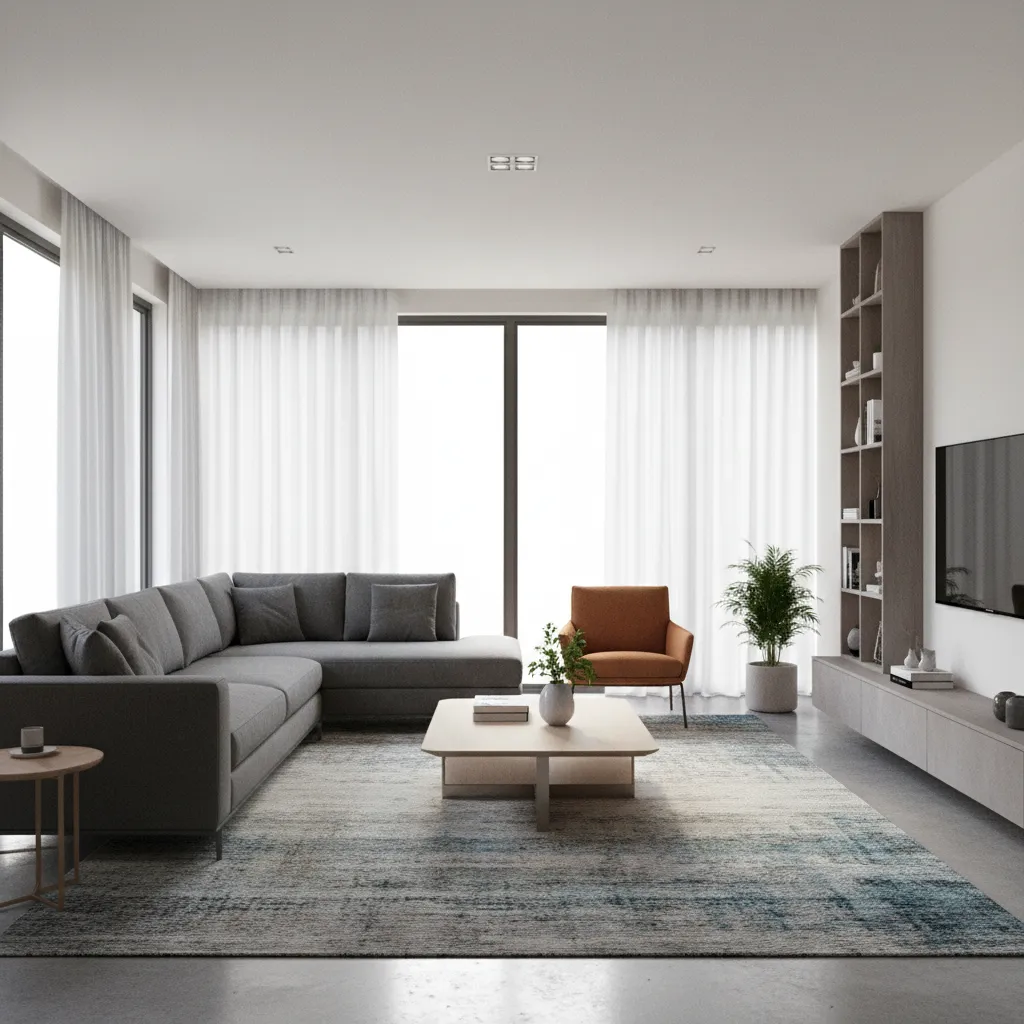 3D interior room preview generated from a floor planner design