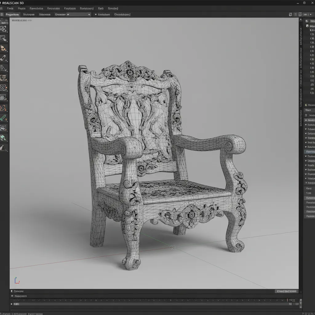 high detail 3D scan model displayed in modeling software viewport