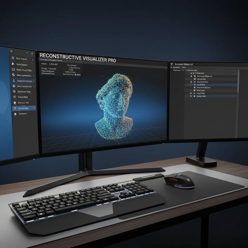 Point cloud reconstruction of an object during 3D scanning software processing
