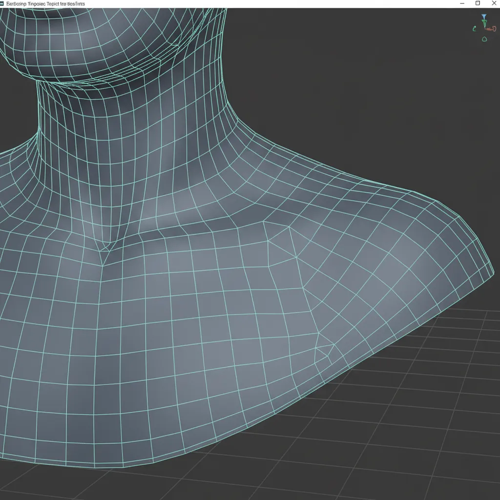 Clean quad topology layout used in optimized 3D modeling