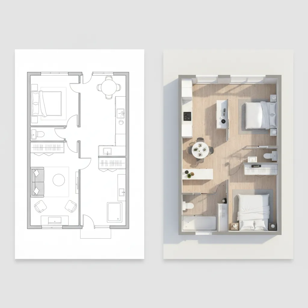 3D vs 2D Floor Plans for 480 Sq Ft Apartments: Which Visual Format Works Better