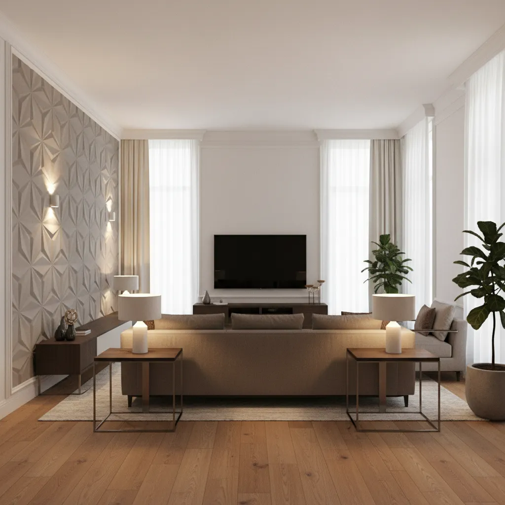 How to Optimize Lighting and Furniture with 3D Wallpaper in a Hall