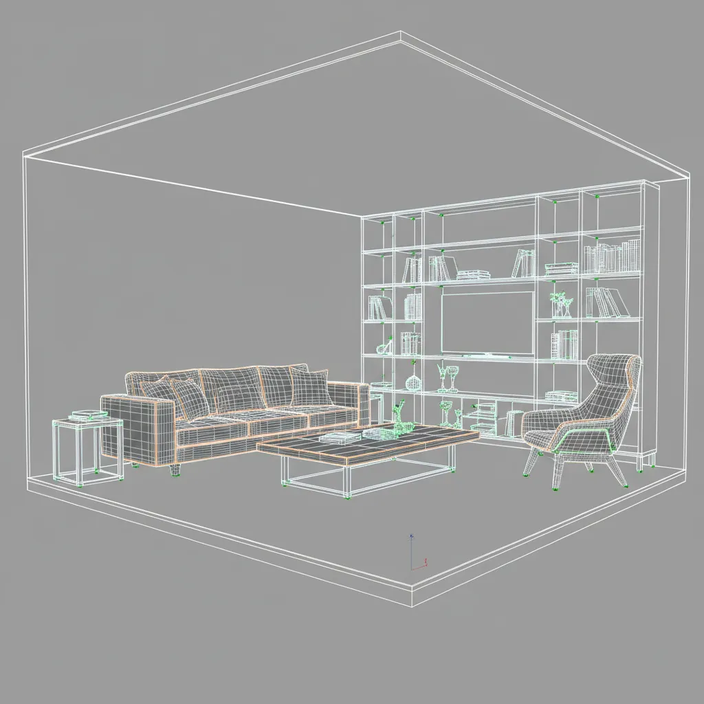 Wireframe view of a 3ds Max model with repaired geometry and clean topology