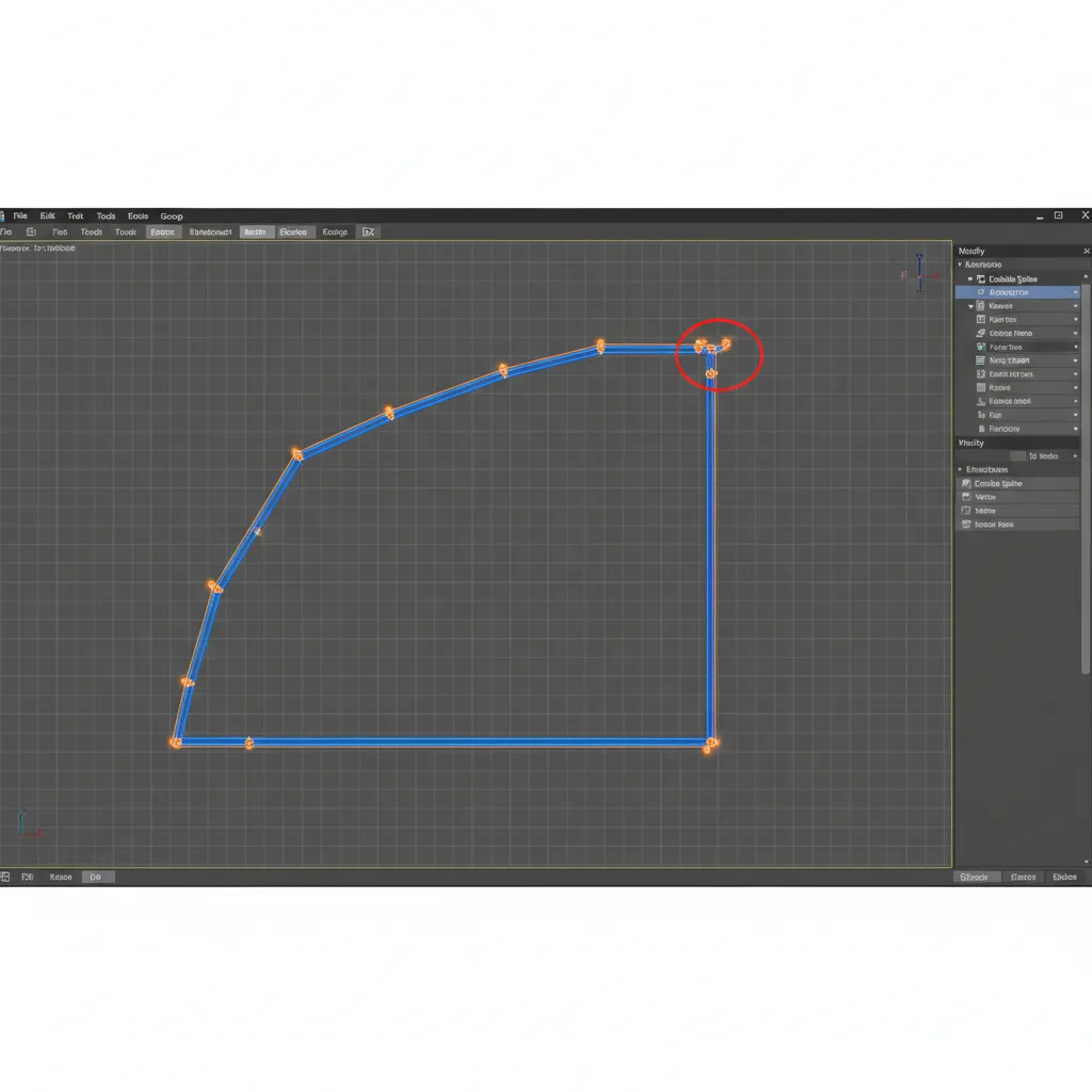 Example of open spline endpoints causing broken floor plan geometry in 3ds Max