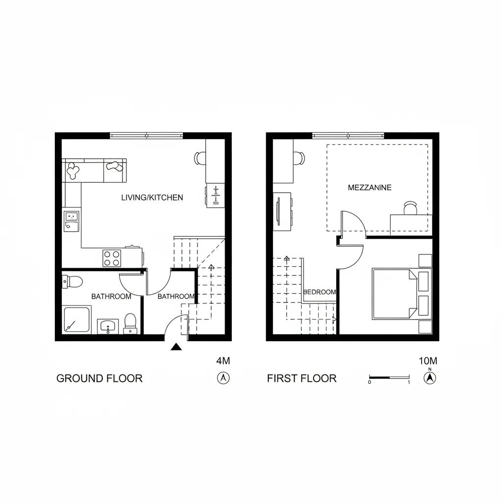 Sơ đồ bố trí mặt bằng nhà 40m2 nhiều tầng