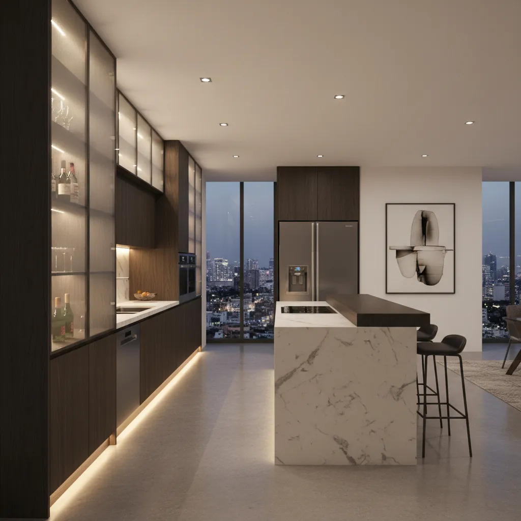 4 BHK Flat Mumbai Smart Kitchen Design Ideas