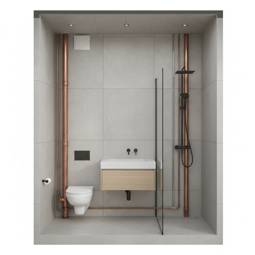 How Contractors Plan Plumbing for a 5x12 Bathroom