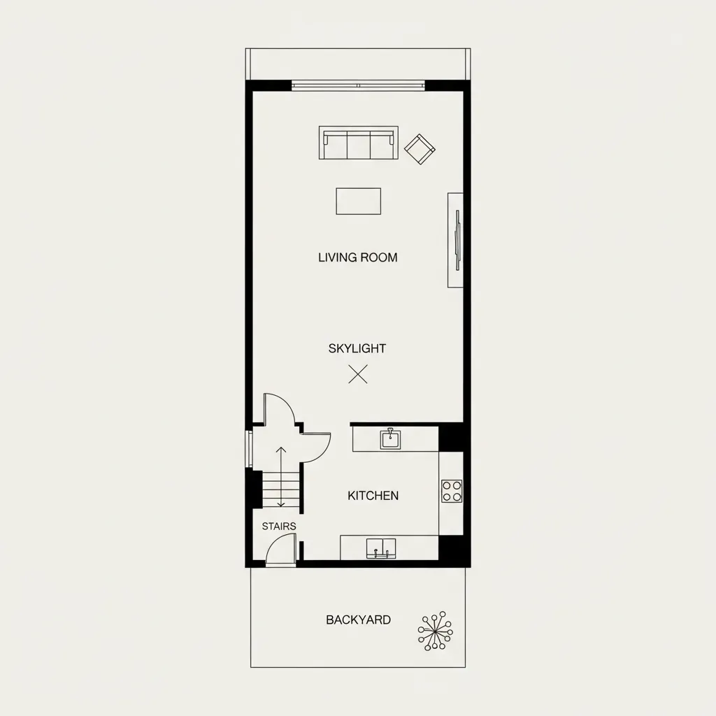 Sơ đồ bố trí không gian nhà 2 tầng 5x25m