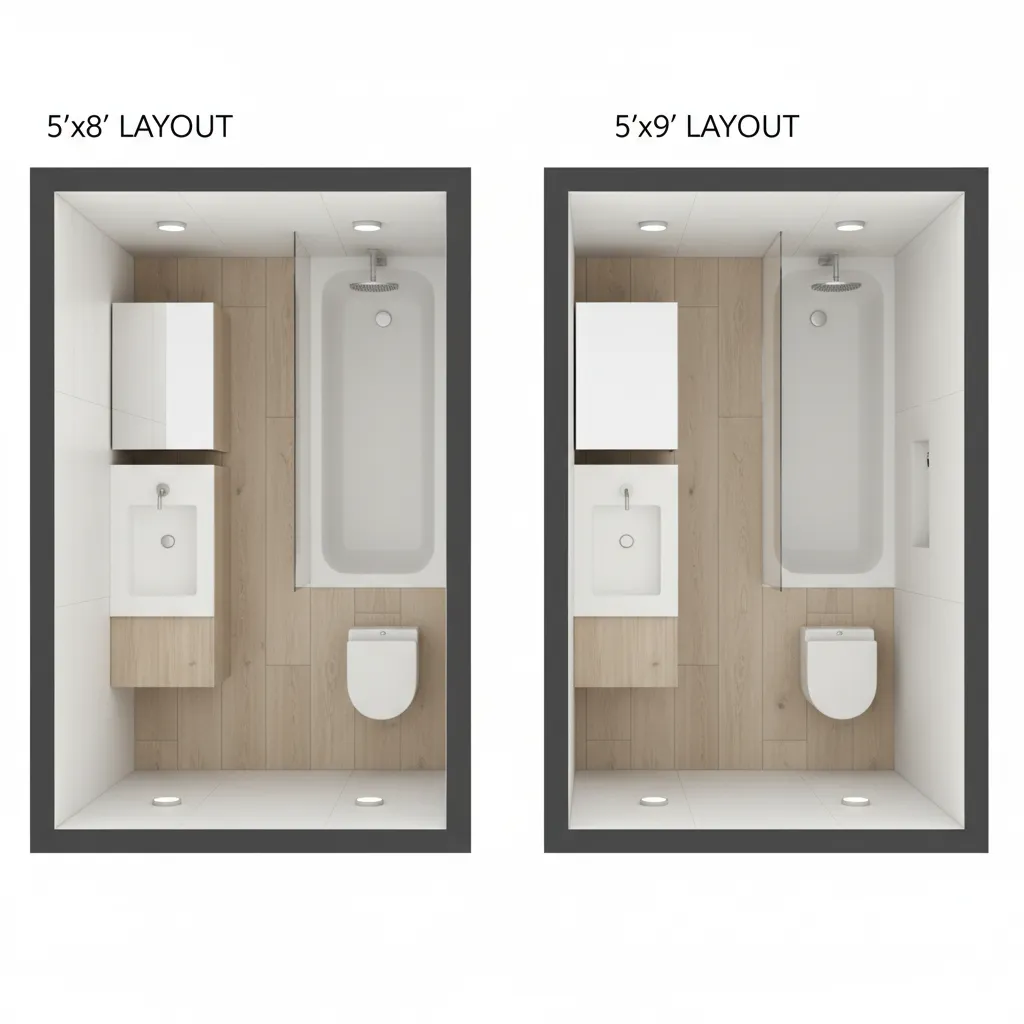 5x9 vs 5x8 Bathroom Layout: Space Efficiency and Fixture Placement Compared