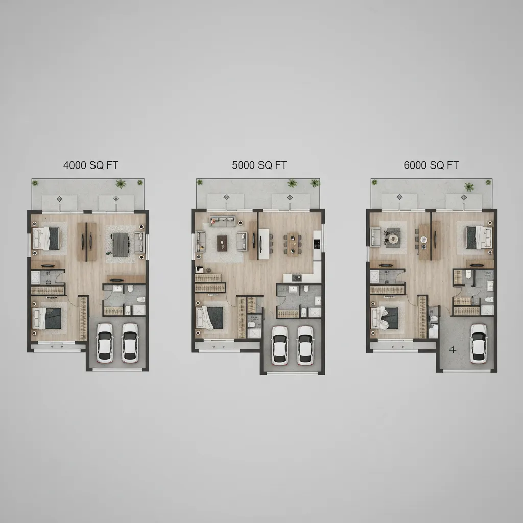 6000 Sq Ft Floor Plan vs 4000 and 5000 Sq Ft Homes: Layout Differences Explained