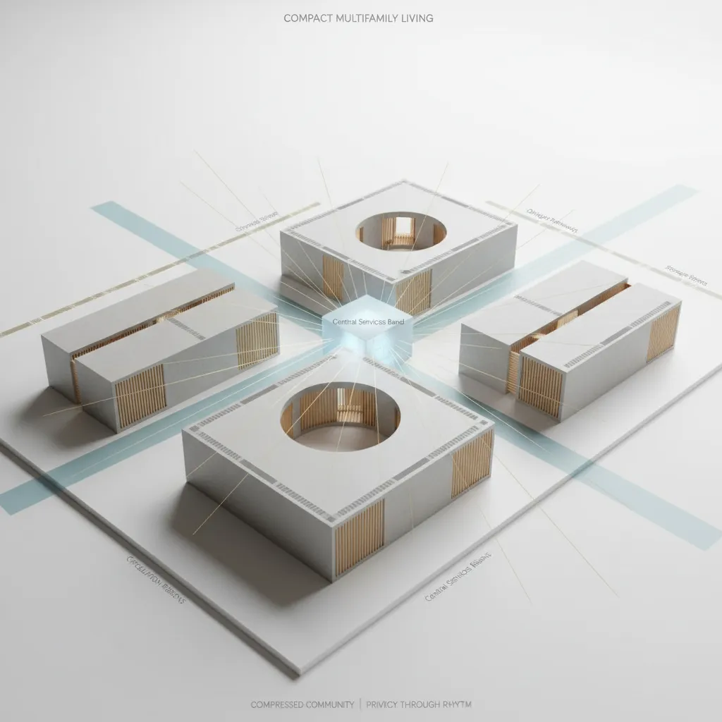 6-Plex Apartment Floor Plans, Rendered for a Near Future