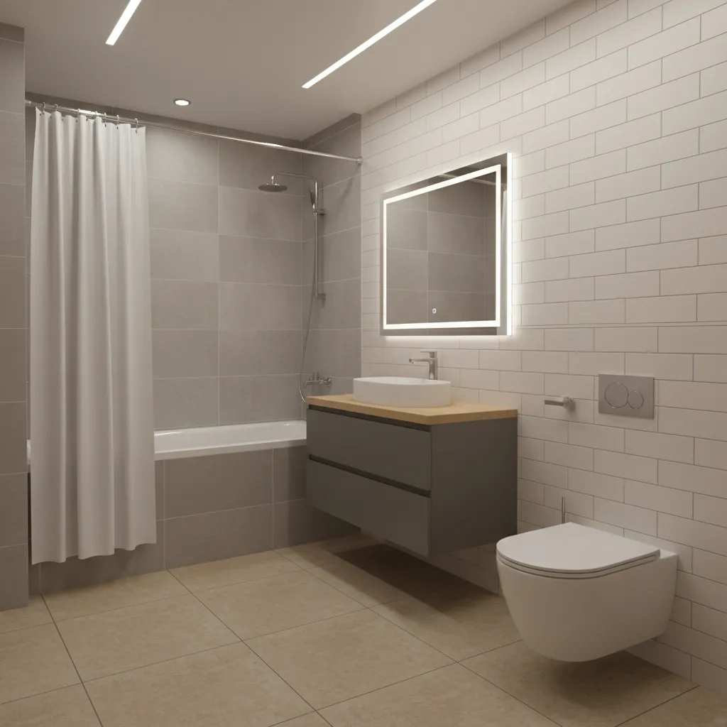 6x12 bathroom layout with bathtub at the end of the room
