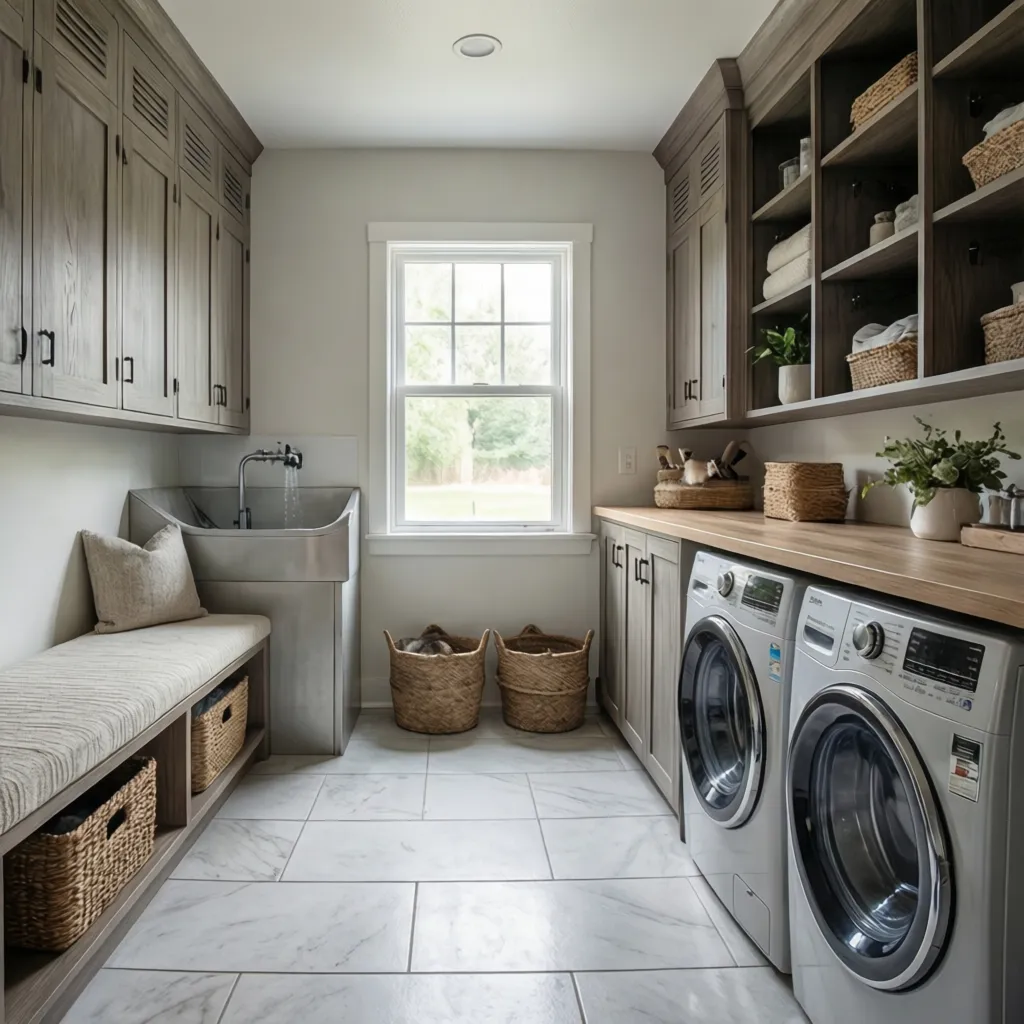 Designing a 6 x 12 Laundry Mudroom for Active Families and Pet Owners