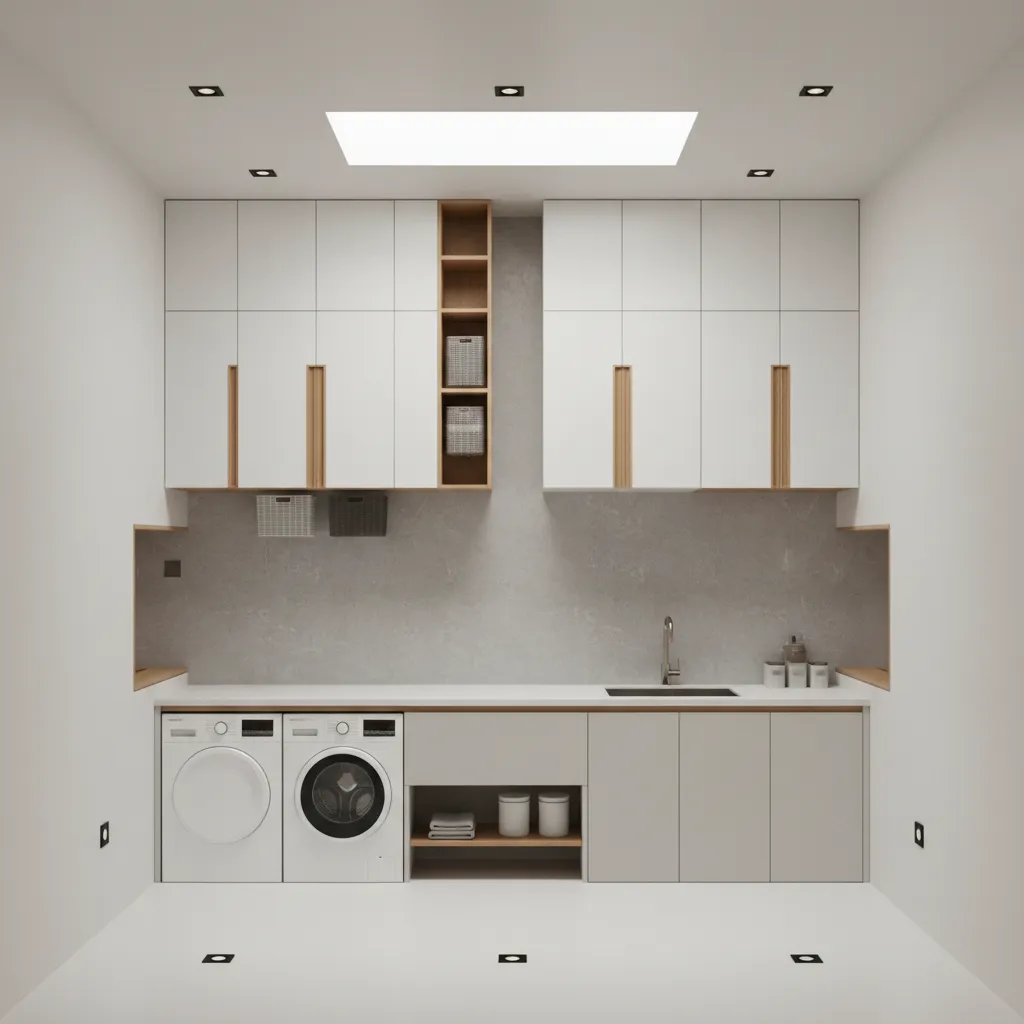 6 x 12 laundry mudroom layout with circulation path and zones