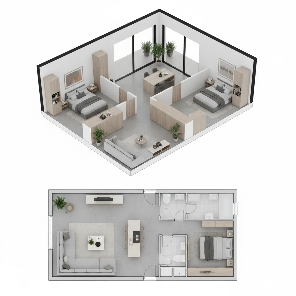 Bản vẽ thiết kế nhà 6x12m 1 tầng: bố trí khoa học cho nhà phố nhỏ