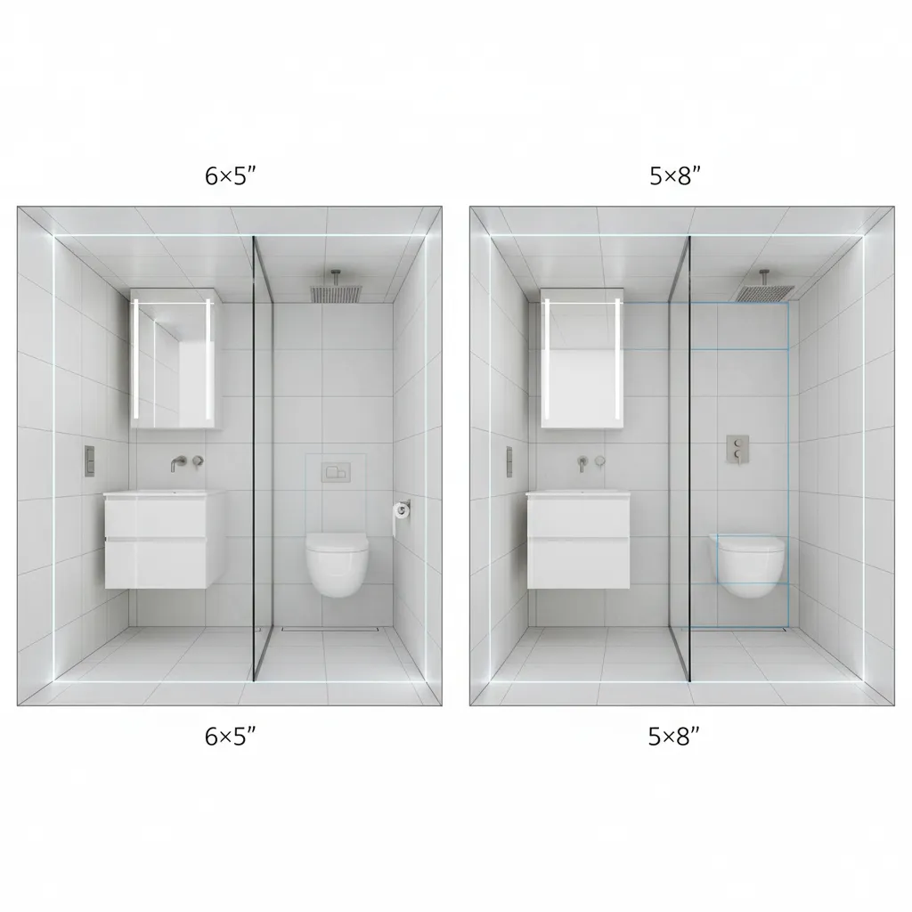 6x5 Bathroom Layout vs 5x8 Bathroom Layout Which Small Bathroom Design Works Better
