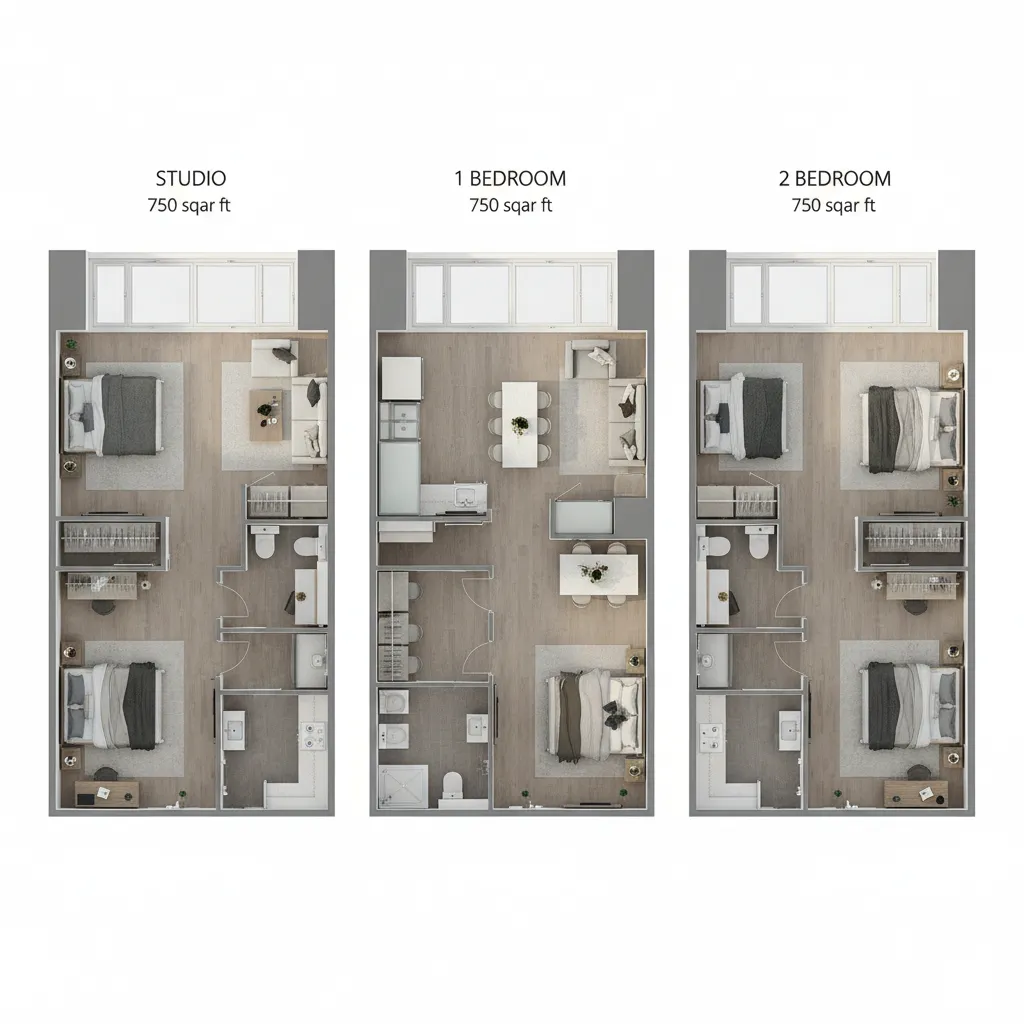 Best 750 Sq Ft House Layouts Compared: 1BHK vs 2BHK vs Studio
