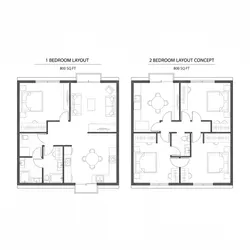 800 Sq Ft House Layout Comparison 1 Bedroom vs 2 Bedroom Floor Plans