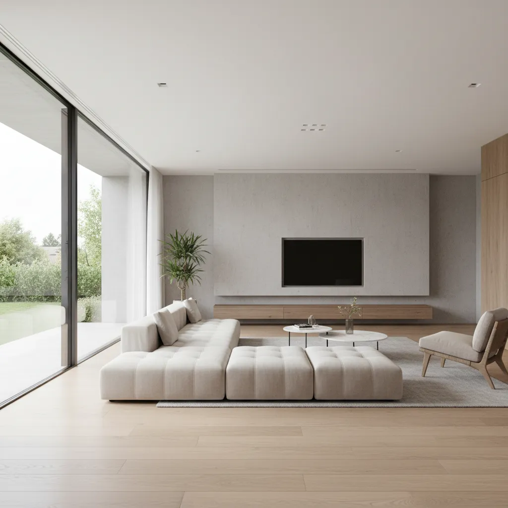 Không gian phòng khách nhà 9x10m thiết kế mở