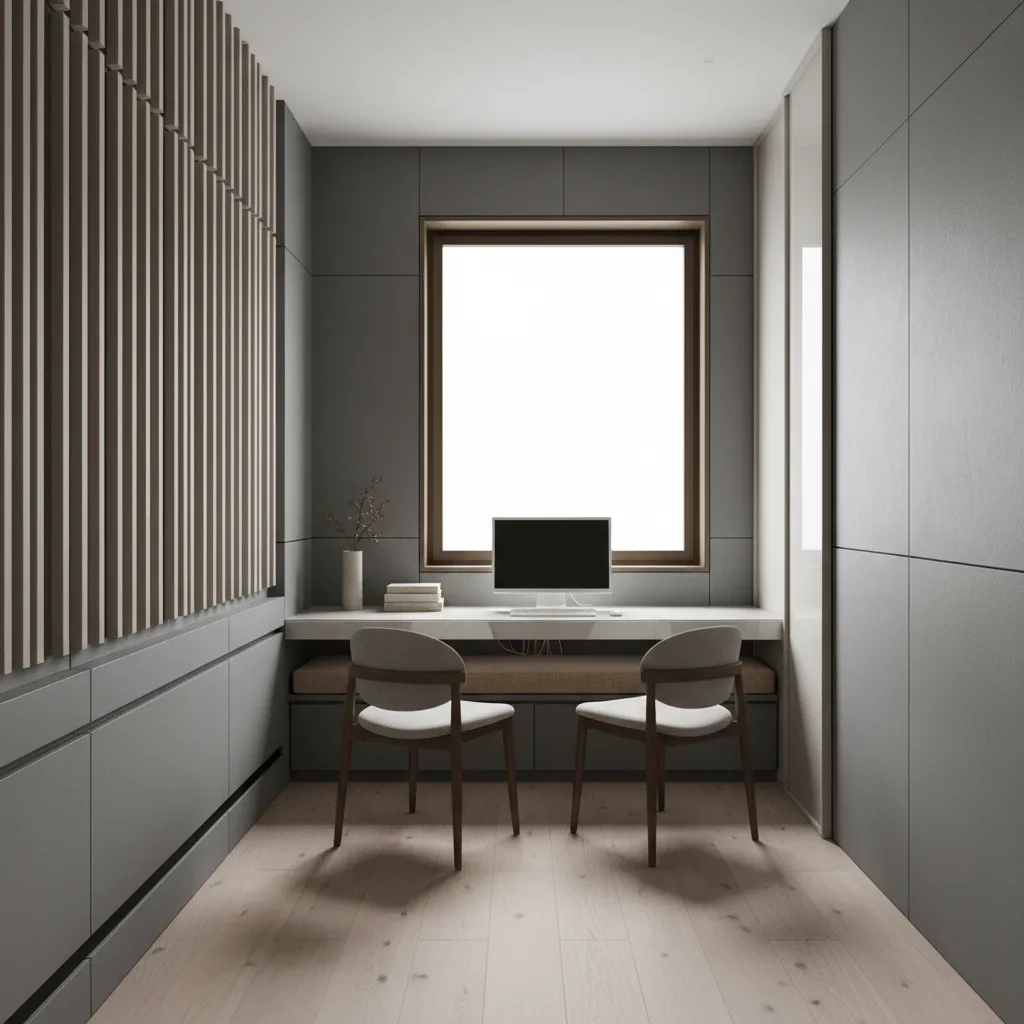 9×14 Office Floor Plan, Composed for Future Workflows: A compact workspace that treats space as an interface for focus, flow, and quiet power