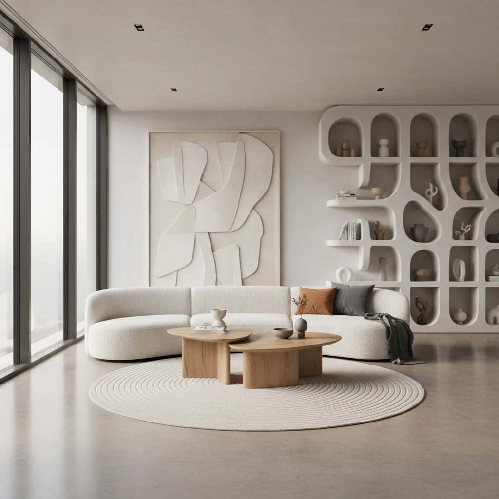 Diseño de interior con formas abstractas