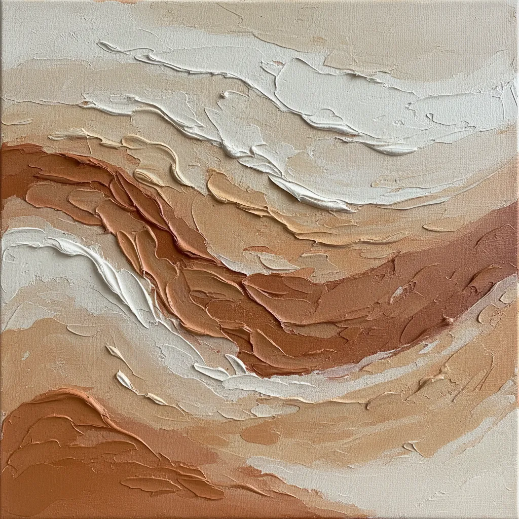 Simple abstract shapes canvas painting with neutral colors