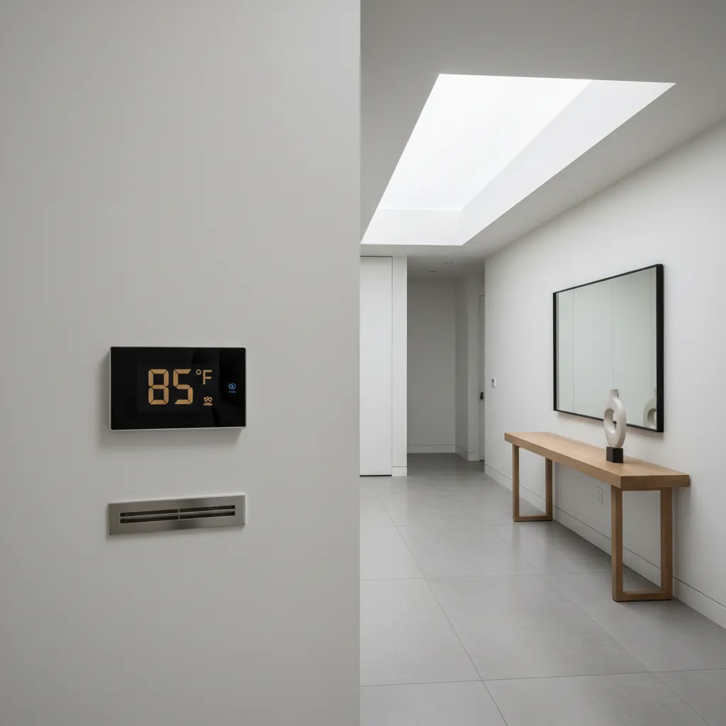 home thermostat showing high temperature while air conditioner runs