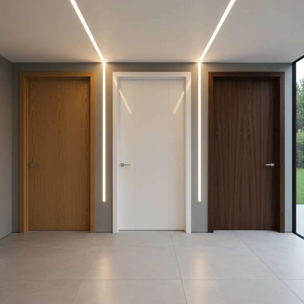 Puertas interiores de madera con distintos acabados