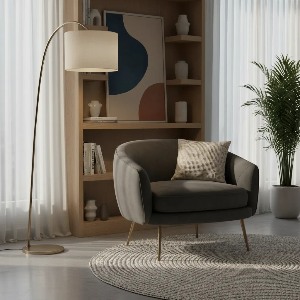 decorative accent chair in a stylish living room corner