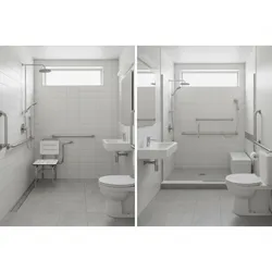 Accessible Bathroom Layouts Roll In Shower vs Transfer Shower Floor Plans