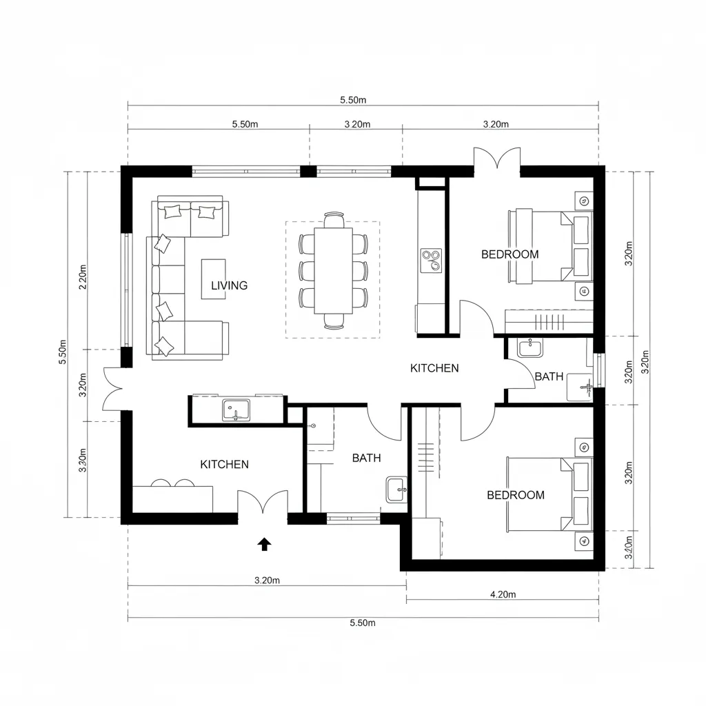 Digital floor plan showing room measurements and wall dimensions