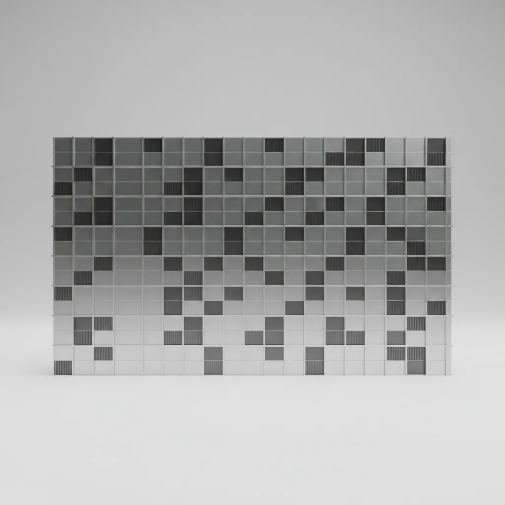 Simplified ACP facade geometry model used for efficient architectural rendering