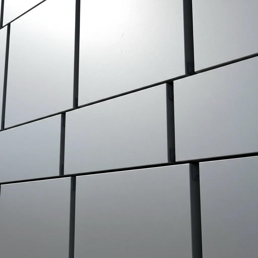 close up architectural render of ACP panel joints and shadow gaps