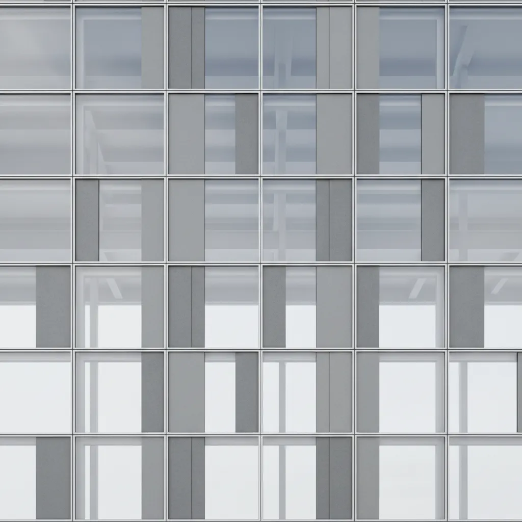 architectural diagram style visualization showing vertical and grid ACP panel layout patterns