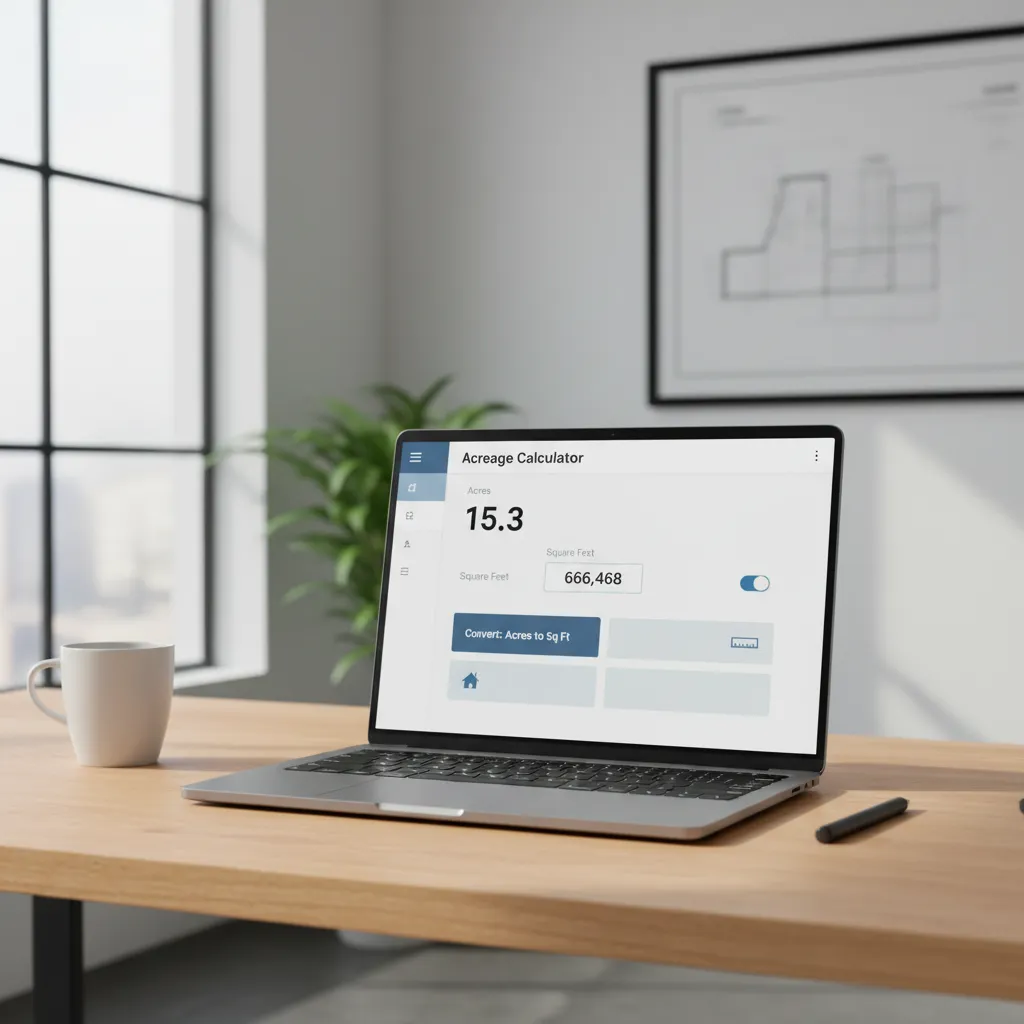 Online acreage calculator converting land size into square feet