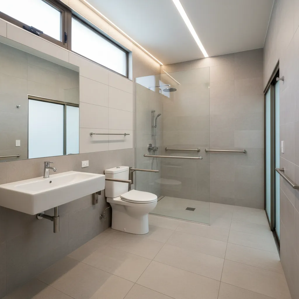 ADA and Universal Design Standards for Wheelchair Accessible Bathroom Floor Plans