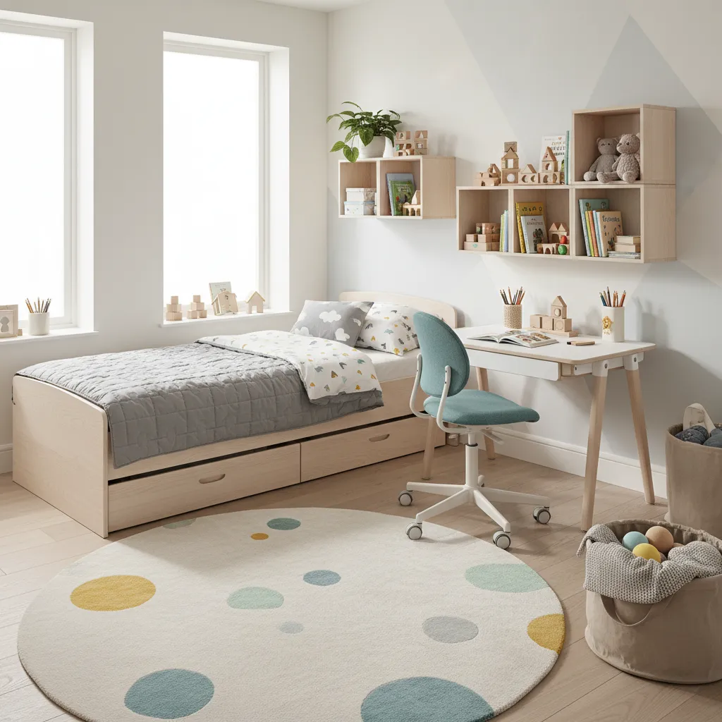 Dormitorio infantil adaptable con muebles modulares